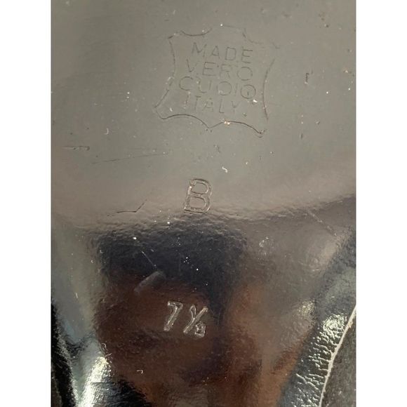 Givenchy 7.5 B Italy Vintage Square Toe Block Heel Shoes Pumps Metallic 6217 - Picture 11 of 11